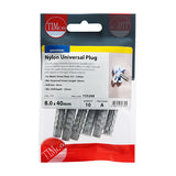 Nylon Universal Plugs 8.0 x 40 100 Pieces