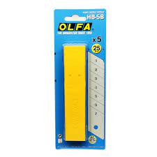Olfa 25mm Silver Snap Blade for Extra Heavy-Duty Knives (Pack of 5) HB5B