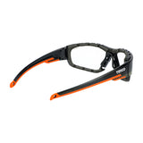 Sports Style Safety Glasses - With Foam Dust Guard - Clear