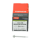 Metal Construction Heavy Section Screws - Hex - EPDM Washer - Self-Drilling 5.5 x 80 Pack 100
